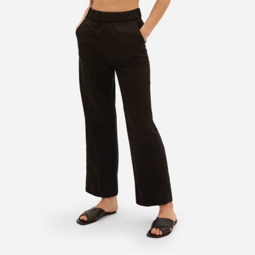 Everlane Women's Easy Pant Size M Black Pull On Elastic Waist Organic Cotton